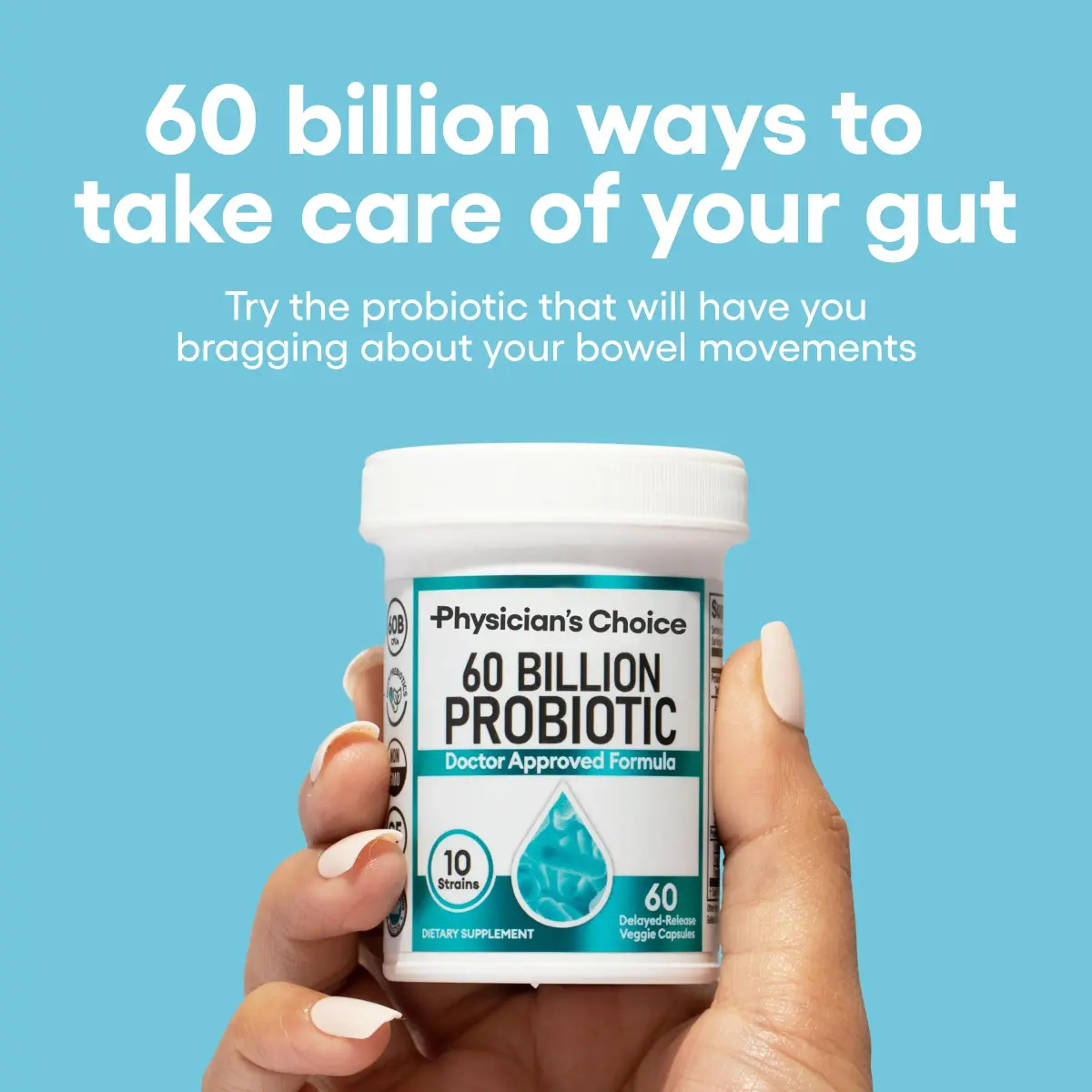 Physician's CHOICE Probiotics 60 Billion CFU 60 Count | Supports Digestive & Gut Health - view 2