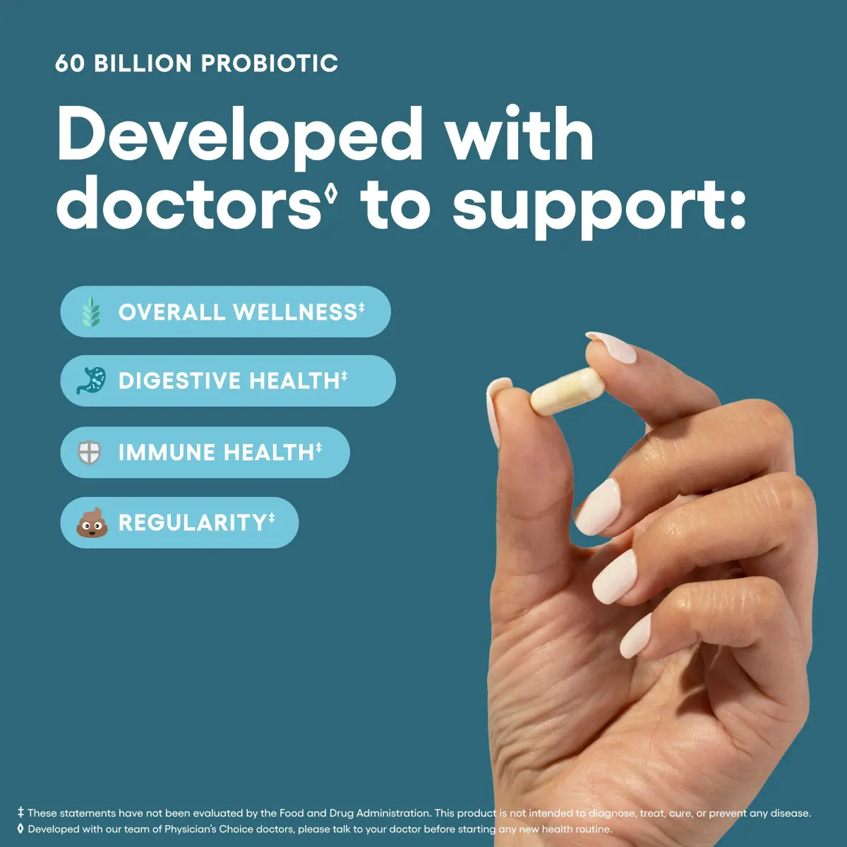 Physician's CHOICE Probiotics 60 Billion CFU 60 Count | Supports Digestive & Gut Health - view 3
