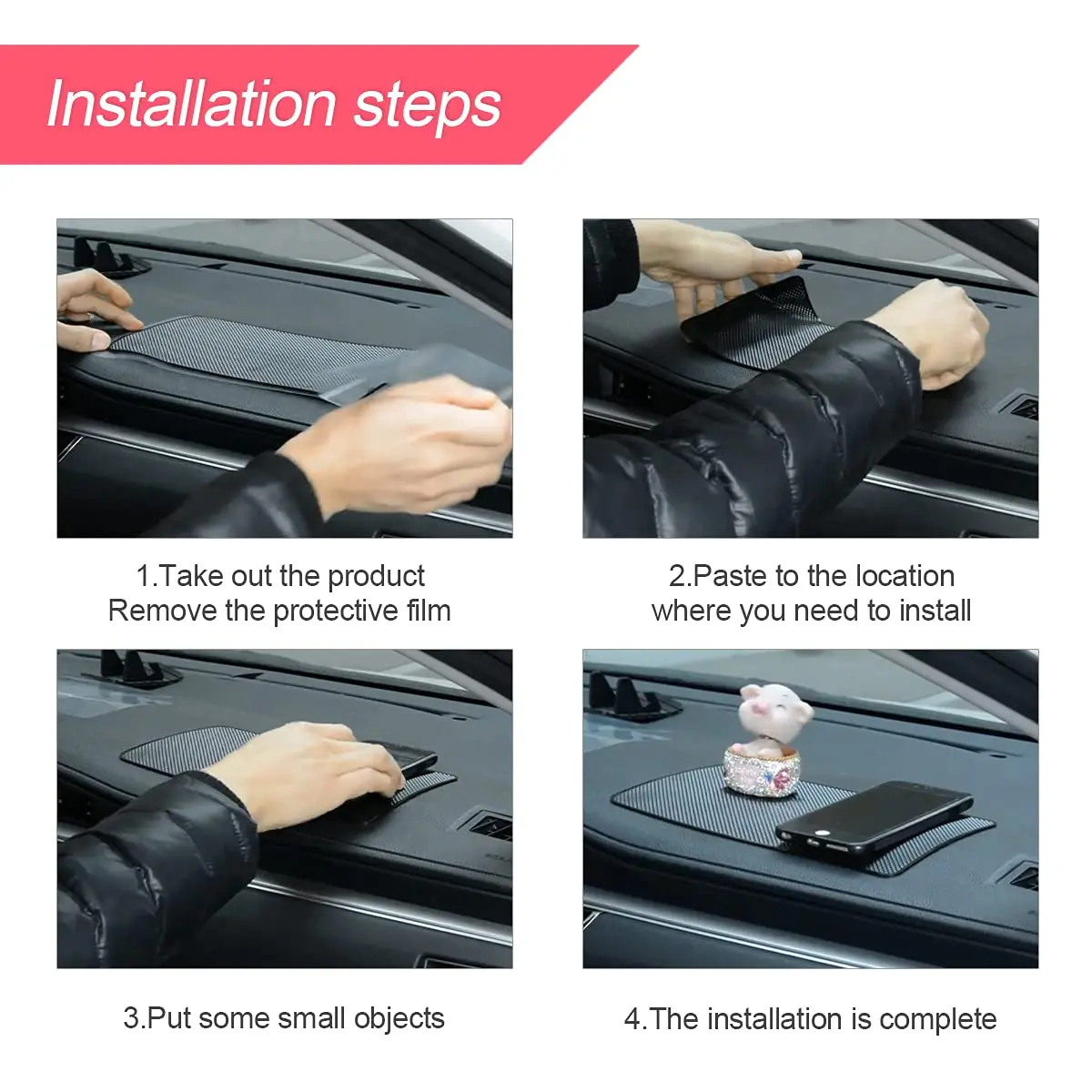 BLAU GRUN Universal Car Dashboard Anti-Slip Mat 27cm (10.6 Inch) | Holds Phones, Keys & Electronics Securely - view 5
