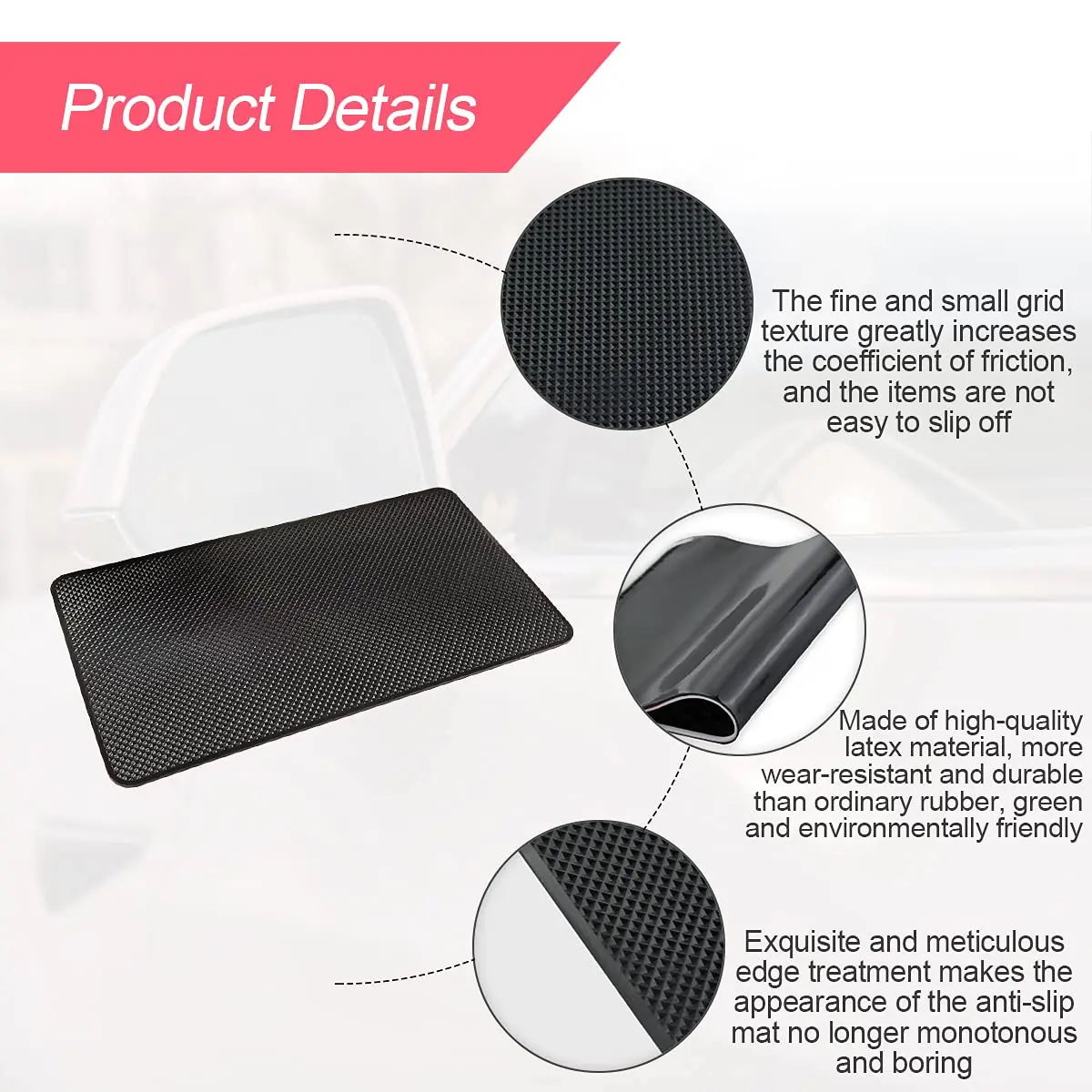 BLAU GRUN Universal Car Dashboard Anti-Slip Mat 27cm (10.6 Inch) | Holds Phones, Keys & Electronics Securely - view 3
