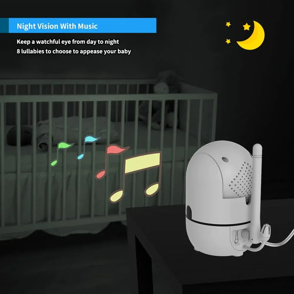 HelloBaby HB6550 No WiFi Baby Monitor 5" Screen with Camera & 2-Way Talk | 30-Hour Battery & 1000ft Range - view 4