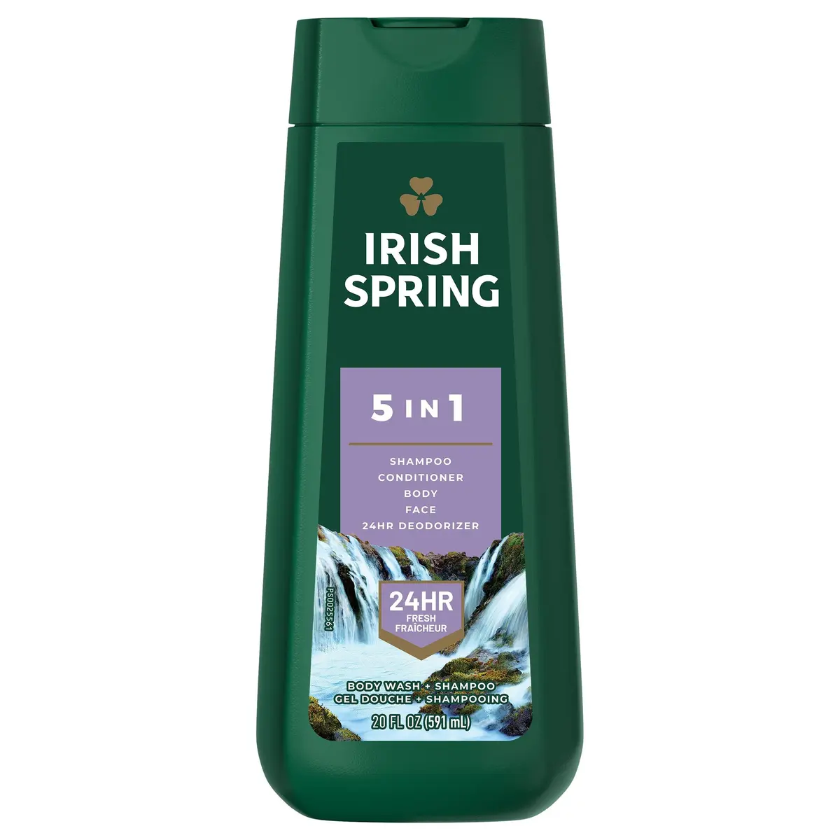 Irish Spring 5-in-1 Body Wash for Men, Eucalyptus Scent, 591ml (20 Fl Oz) | Biodegradable Cleansing Ingredients - main product image