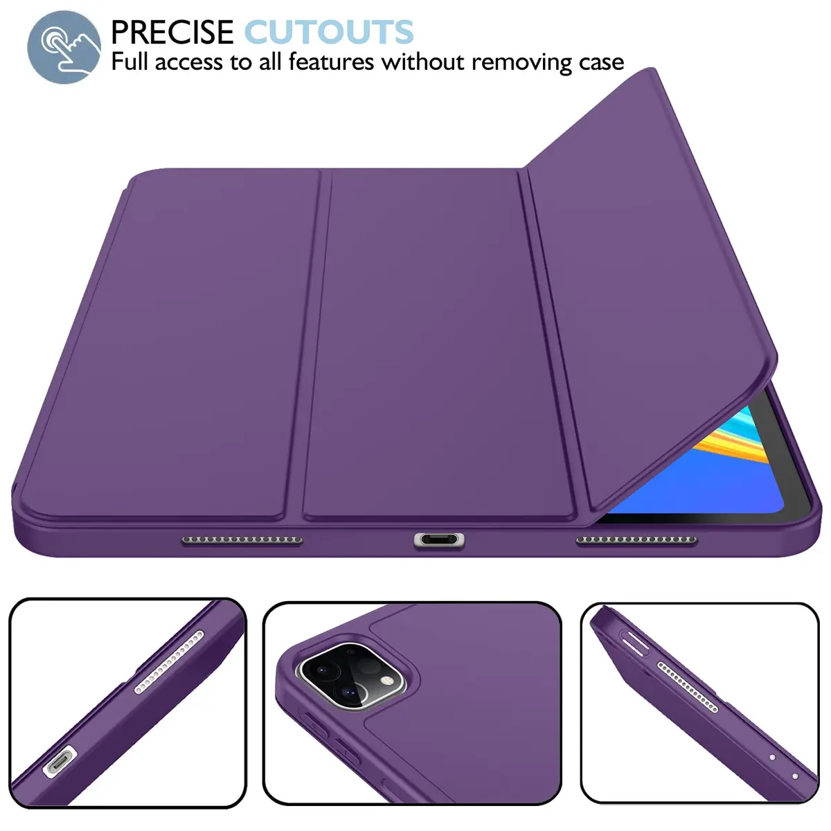 iMieet 12.9 Inch iPad Pro Case 2022/2021/2020 with Pencil Holder | Auto Wake/Sleep, Trifold Stand, Soft TPU Back - view 5