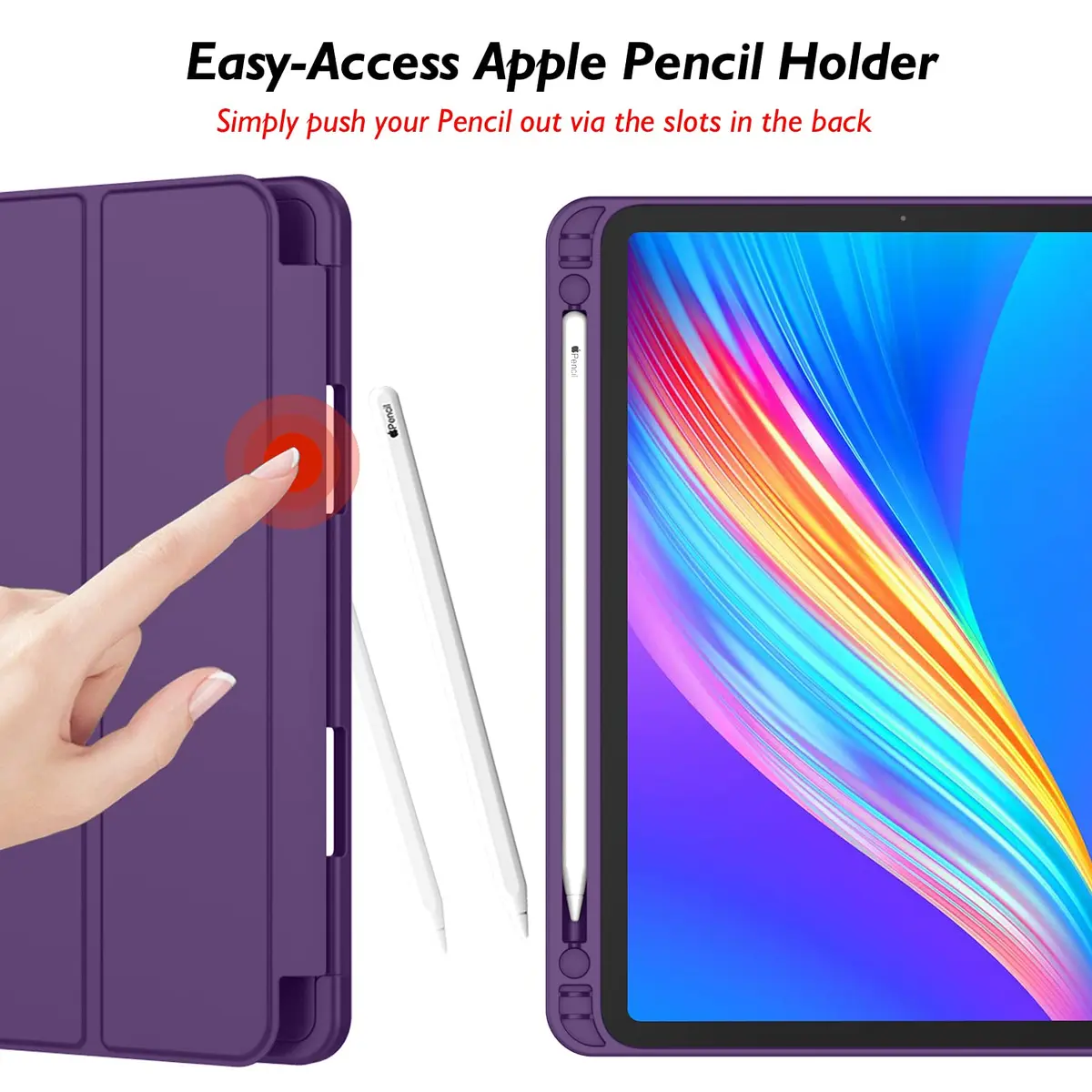 iMieet 12.9 Inch iPad Pro Case 2022/2021/2020 with Pencil Holder | Auto Wake/Sleep, Trifold Stand, Soft TPU Back - view 4