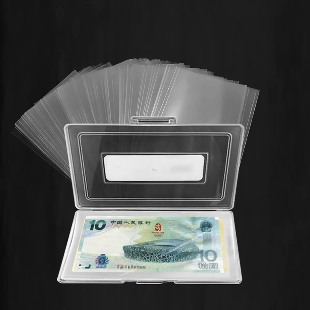 MUDOR Dollar Bill Holders for Collectors, 100 Pack Paper Money Sleeves | Clear PP Material, Currency Banknotes Protector Holder with Storage Case - view 5