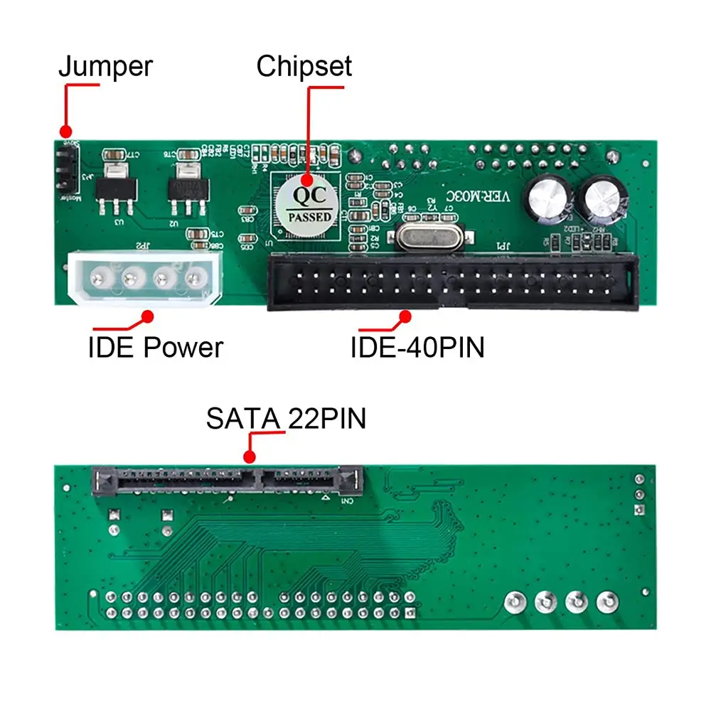 NFHK SATA Disk to IDE/PATA 40Pin Motherboard Converter Adapter PCBA for Desktop & 2.5 3.5" Hard Disk Drive | Supports IDE 66/100/133MB/s - view 7