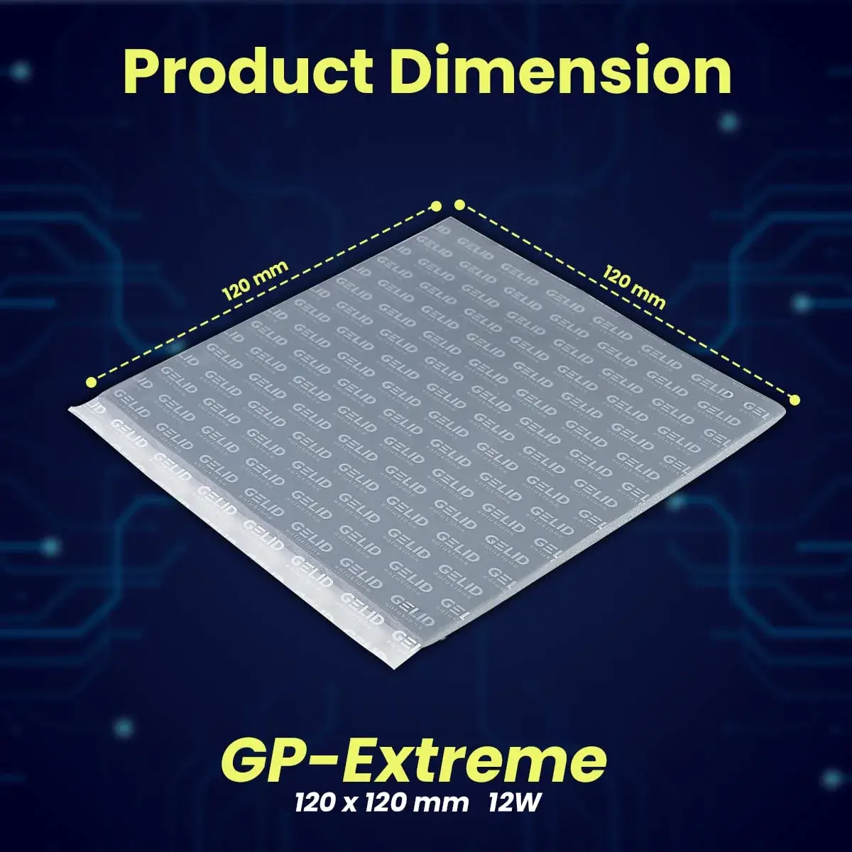 Gelid Solutions GP-Extreme 12W/mK Thermal Pad 120x120x0.5mm | High Conductivity Gap Filler - view 2
