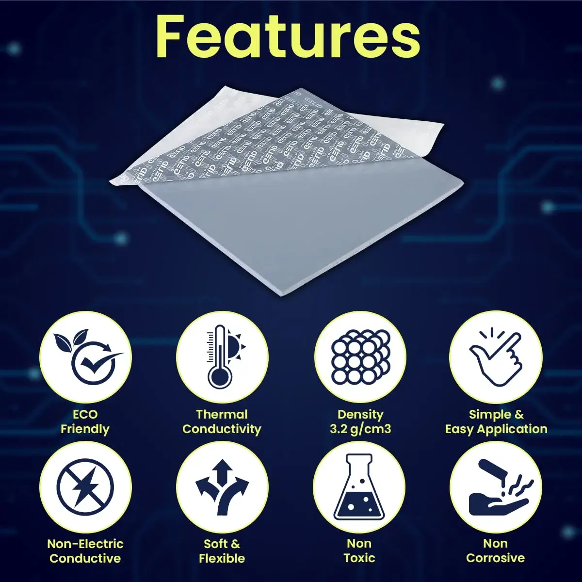 Gelid Solutions GP-Extreme Thermal Pad 120x120x2.0mm | 12W/mK High Conductivity for GPUs, CPUs, SSDs - view 4