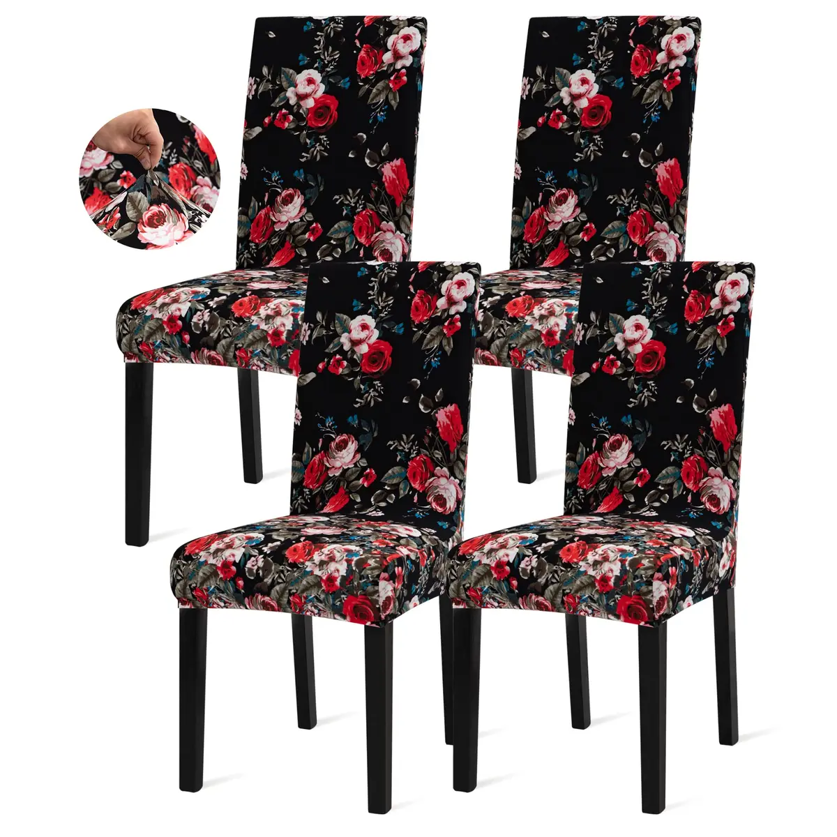 Sufdari Dining Chair Covers 4 Pack | Spandex Stretch Protectors for Dining Room Chairs - main product image