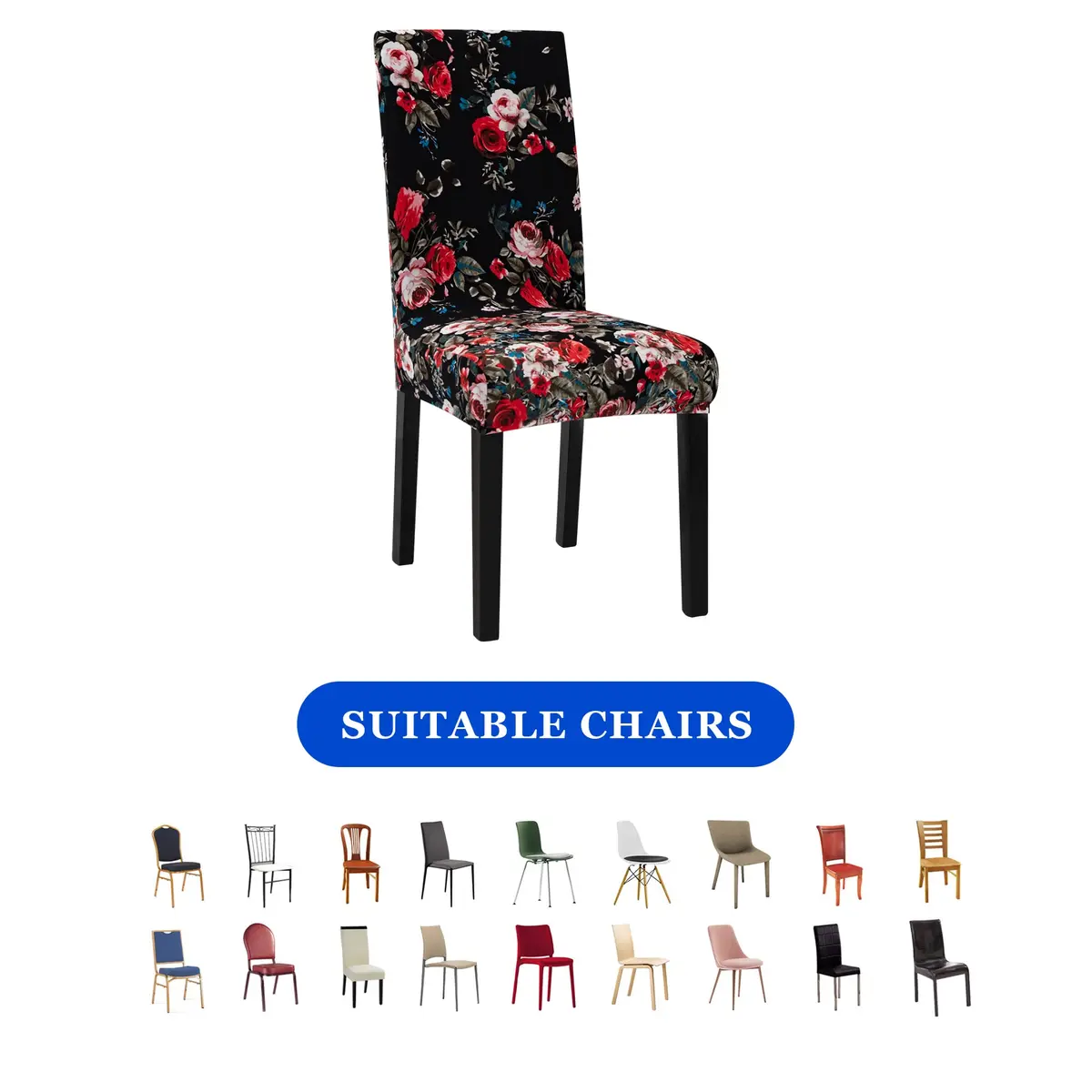 Sufdari Dining Chair Covers 4 Pack | Spandex Stretch Protectors for Dining Room Chairs - view 4