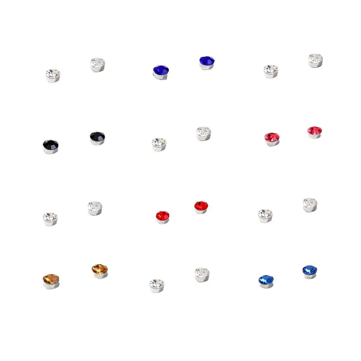 NC Magnetic Crystal Earrings 3mm | Non Piercing Magnetic Clip for Women Men - main product image