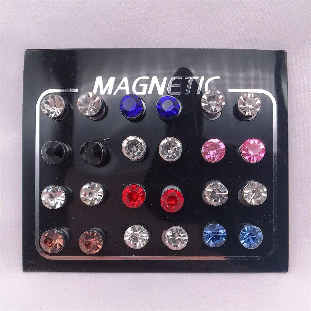 NC Magnetic Crystal Earrings 3mm | Non Piercing Magnetic Clip for Women Men - view 2
