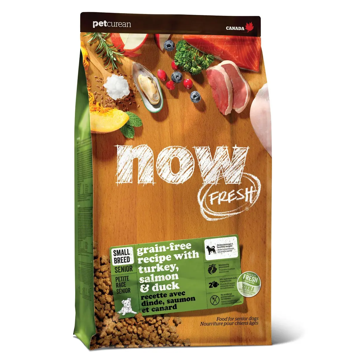 Now Fresh Small Breed Senior Dry Dog Food, Turkey, Salmon & Duck, 12 lb | Grain-Free, Supports Joints & Digestion - main product image