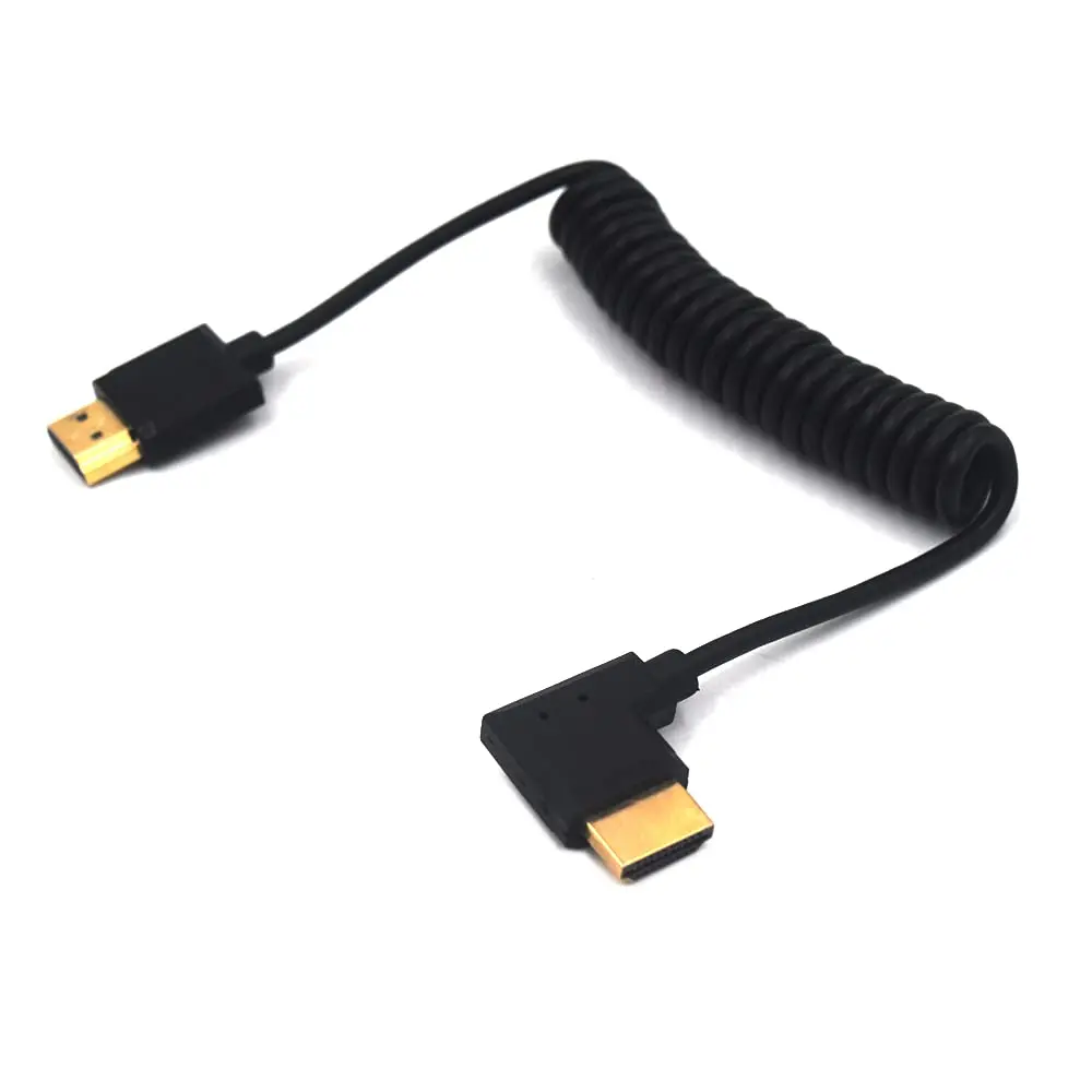 Kework 1.2m (3.9ft) HDMI 2.0 Coiled Cable, Right Angle 4K@60Hz | 18Gbps High Speed - view 2