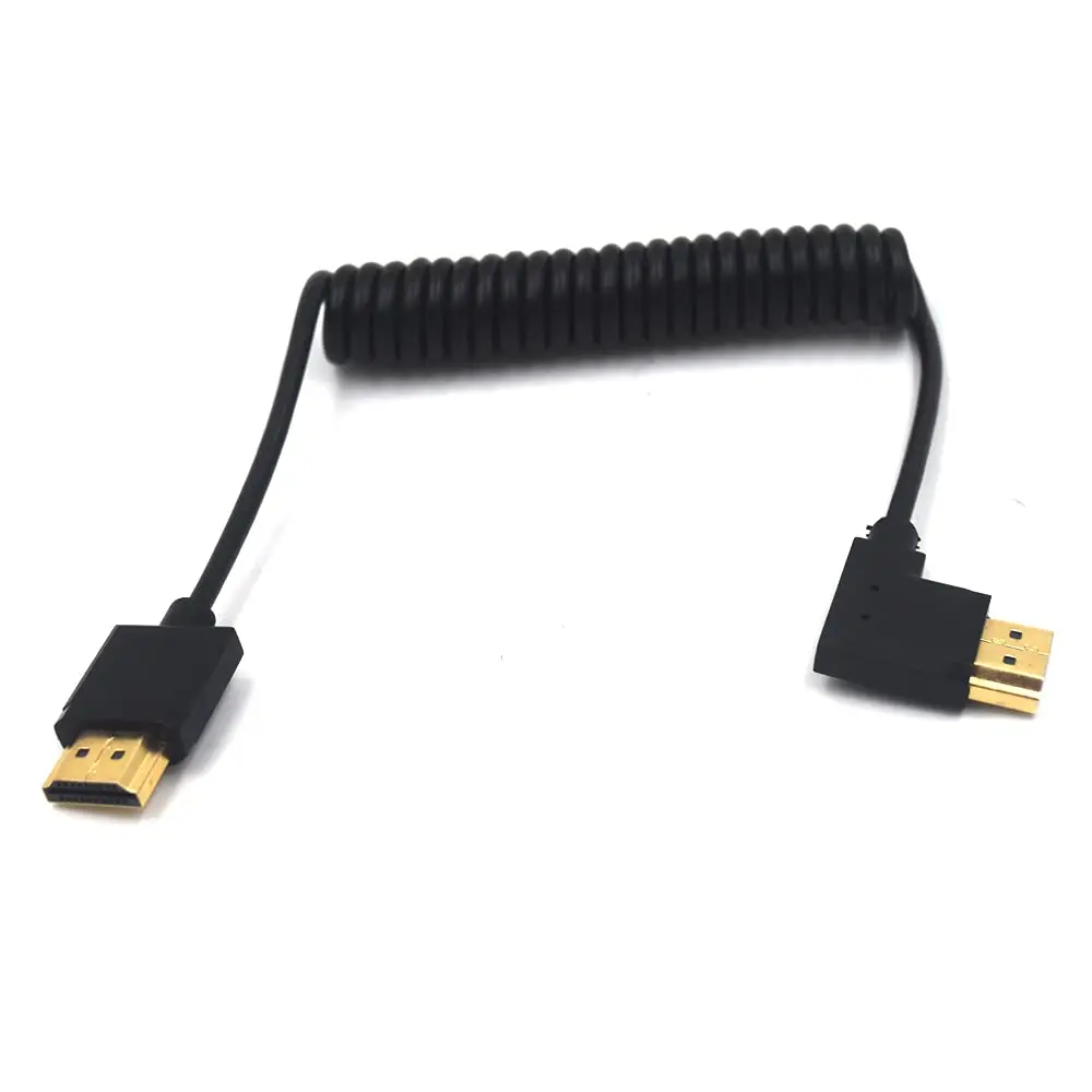 Kework Left Angle HDMI 2.0 Coiled Cable 1.2m (3.9ft) | 4K@60Hz, 18Gbps High Speed - view 2