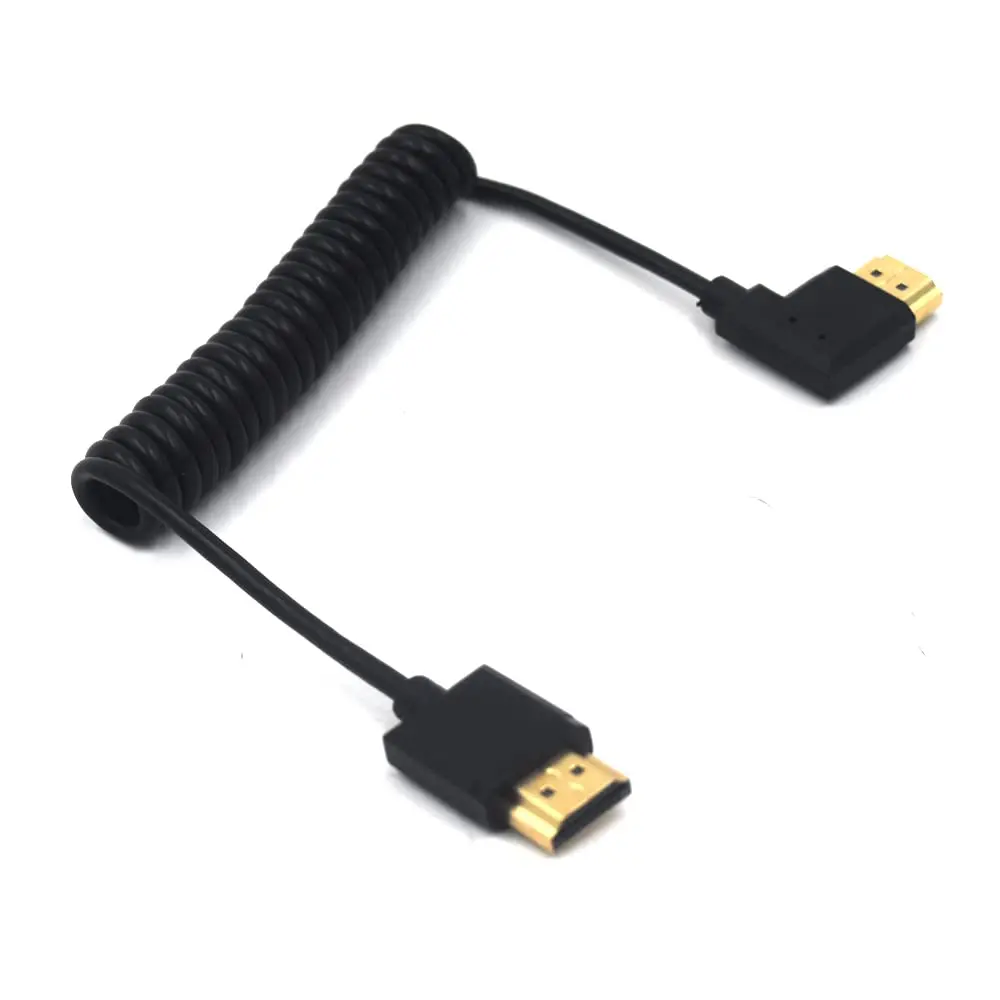 Kework Left Angle HDMI 2.0 Coiled Cable 1.2m (3.9ft) | 4K@60Hz, 18Gbps High Speed - view 3