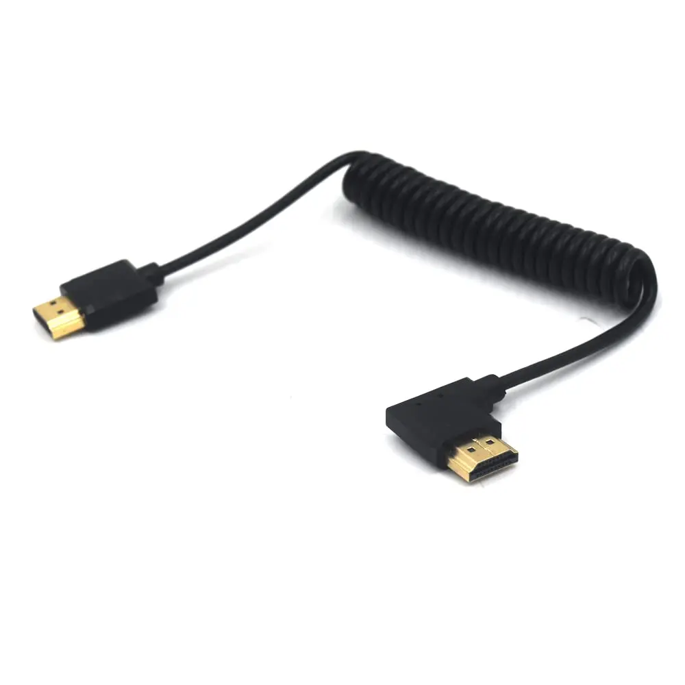 Kework Left Angle HDMI 2.0 Coiled Cable 1.2m (3.9ft) | 4K@60Hz, 18Gbps High Speed - view 4