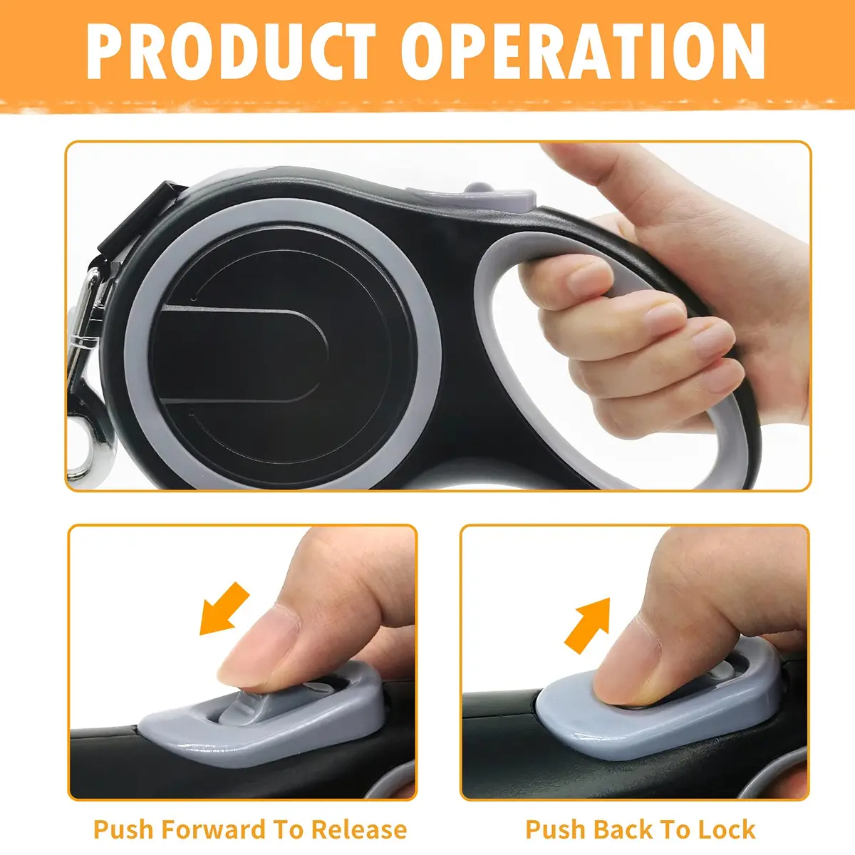 MK-DEF 26Ft Retractable Dog Leash | Heavy Duty Nylon Tape, Anti-Slip Handle, Tangle-Free (Large Size) - view 4
