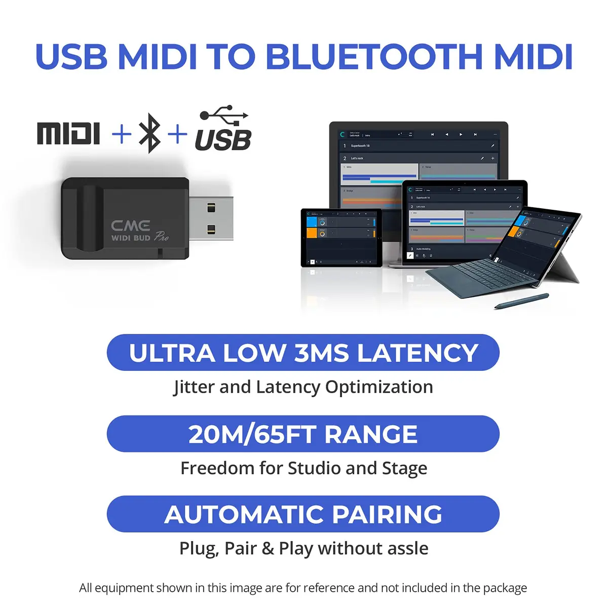 CME WIDI Bud Pro Bluetooth MIDI Interface | Ultra-Low Latency 3ms Wireless USB Dongle for Mac/Windows/iOS/Android - view 5
