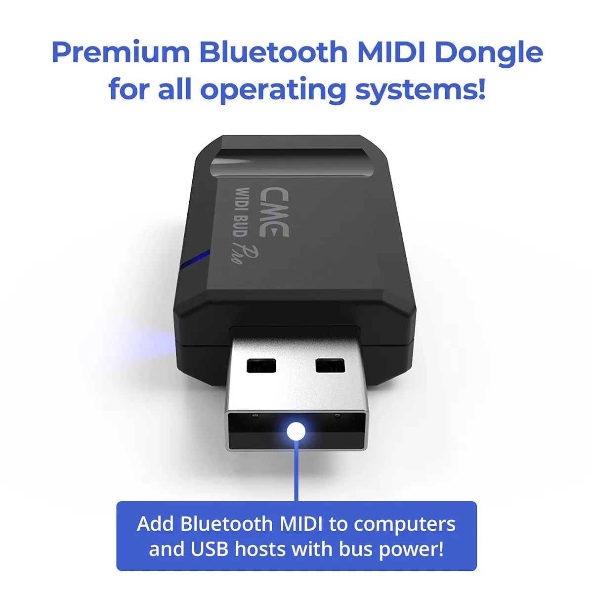 CME WIDI Bud Pro Bluetooth MIDI Interface | Ultra-Low Latency 3ms Wireless USB Dongle for Mac/Windows/iOS/Android - view 3