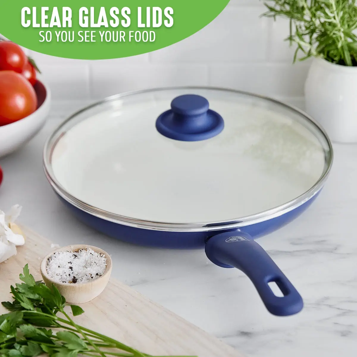 GreenLife Soft Grip 12-inch Frying Pan Skillet with Lid, 30cm (12") | Toxin-Free Ceramic Nonstick for Gas & Electric Stovetops - view 3