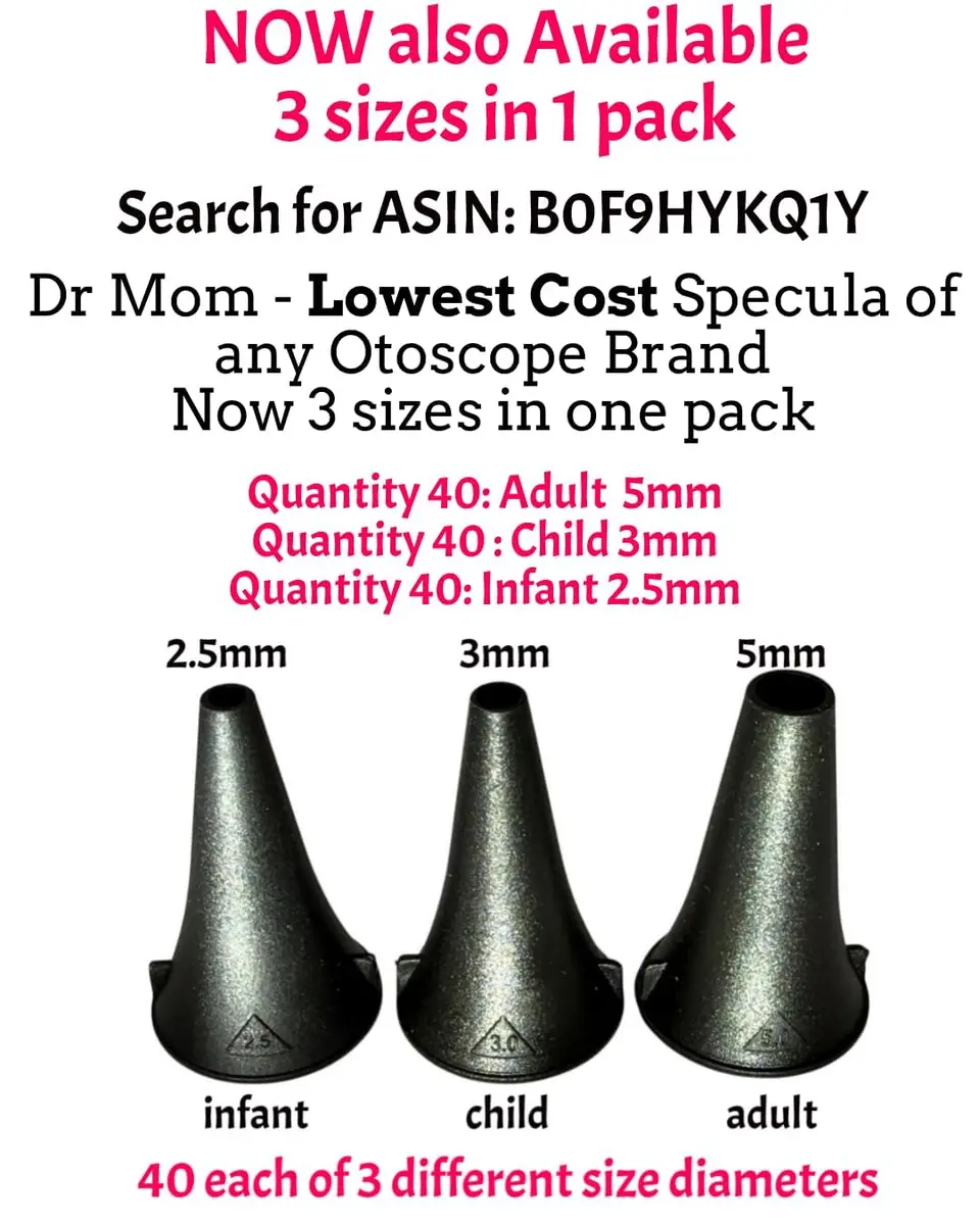 Doctor Mom LED Pocket Pro Otoscope Black | 4X Magnification, Adult & Pediatric Specula Included - view 7