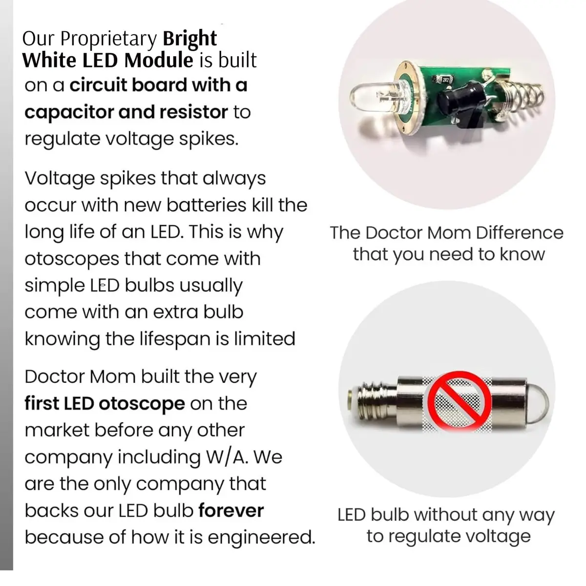 Doctor Mom LED Pocket Pro Otoscope Black | 4X Magnification, Adult & Pediatric Specula Included - view 2