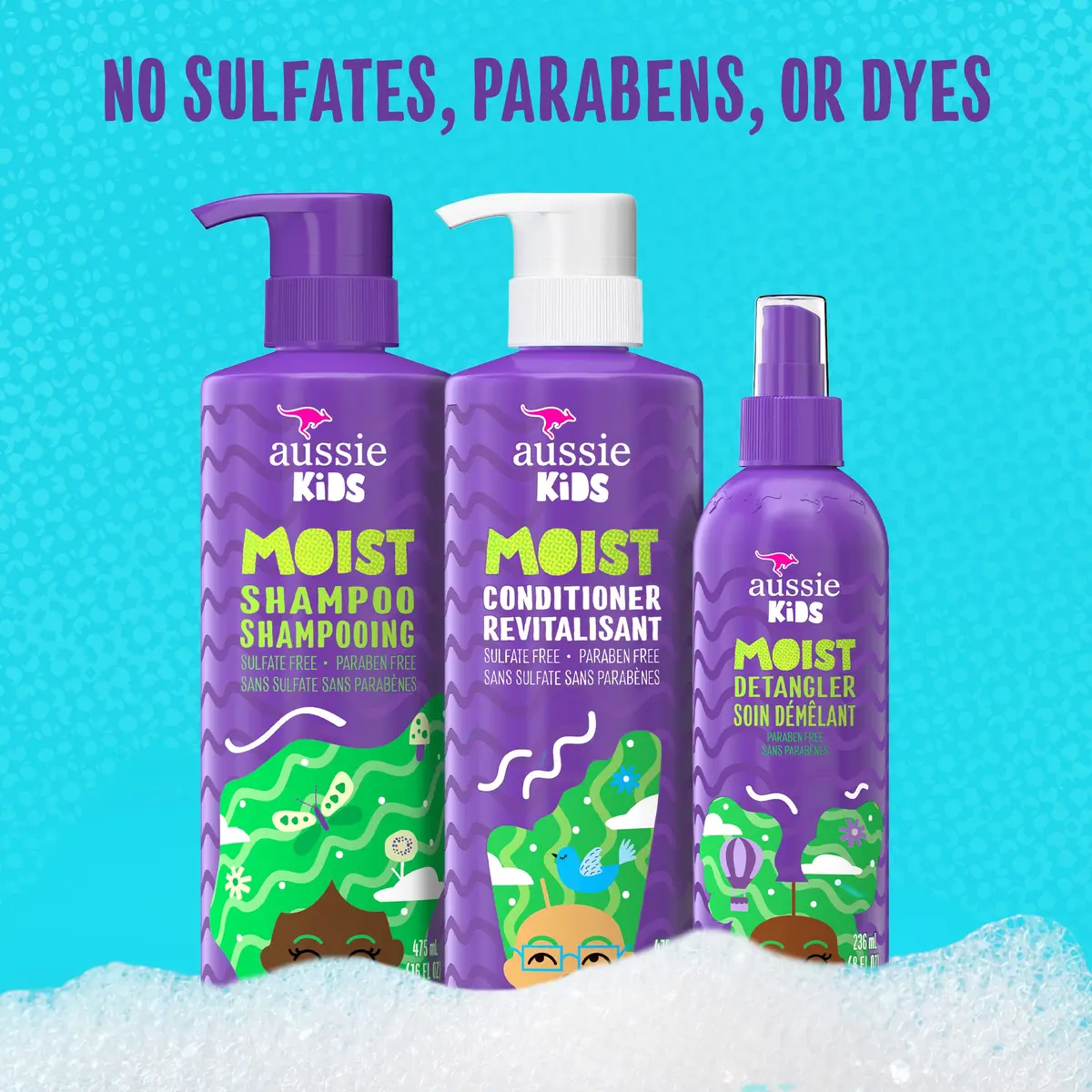 Aussie Kids Hair Care Bundle Set Including: Shampoo (16 Fl Oz), Conditioner (16 Fl Oz) & Detangler Spray (8 Fl Oz) | Paraben-Free, Sulfate-Free, Cruelty-Free - view 8