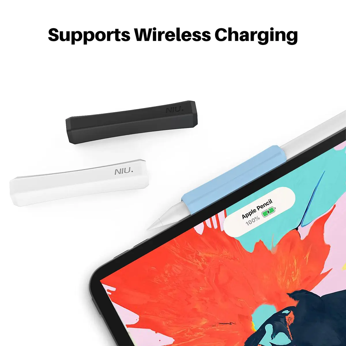 NIUTRENDZ Silicone Grip for Apple Pencil 2nd Gen & USB-C, 3 Pack Ergonomic Case Cover Sleeve | Comfortable Grip for Writing & Drawing - view 3
