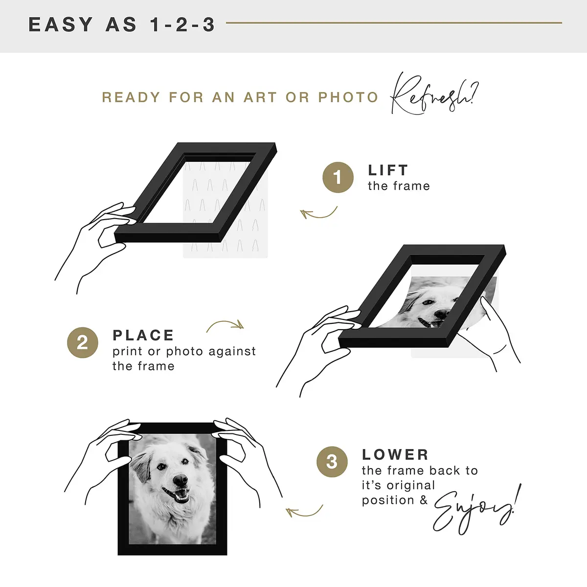 MCS QIK FRAME Artwork Frame, Black, 8.5 x 11 in | Quick Change Wall & Tabletop Display - view 5