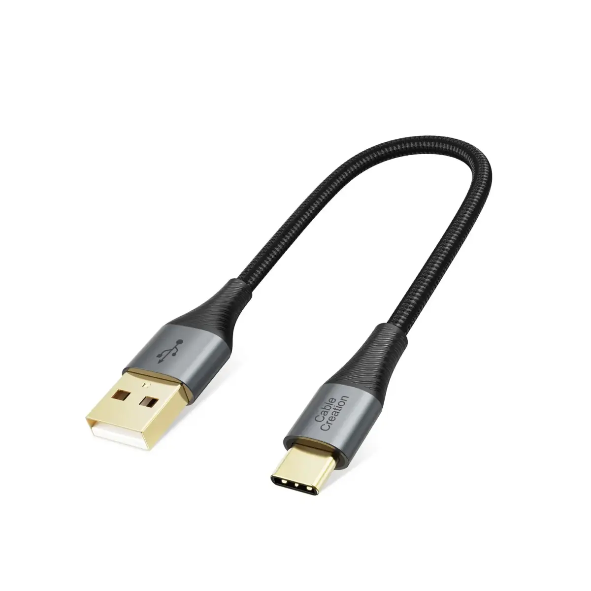 CableCreation Short USB A to USB C Cable 0.8ft (0.2m) | Braided Charger Cord for Fast Charging & Data Sync - main product image