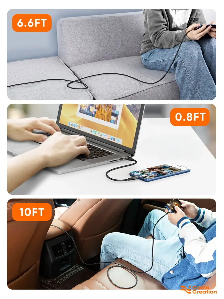 CableCreation Short USB A to USB C Cable 0.8ft (0.2m) | Braided Charger Cord for Fast Charging & Data Sync - view 7