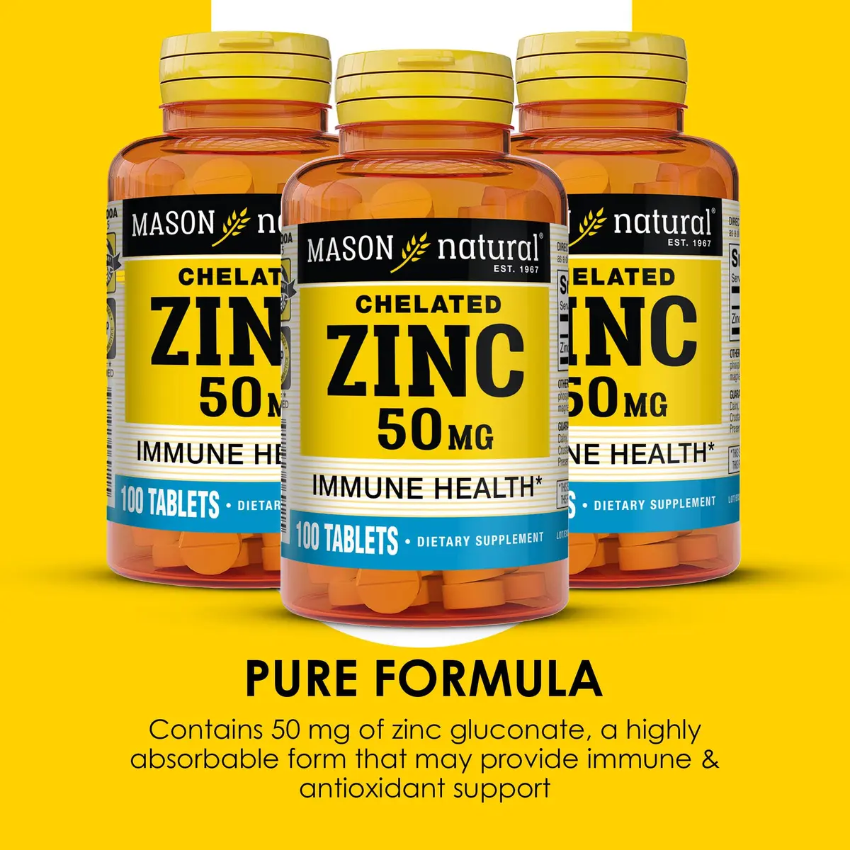 Mason Natural Zinc 50 mg | Immune & Antioxidant Support, 300 Tablets - view 4