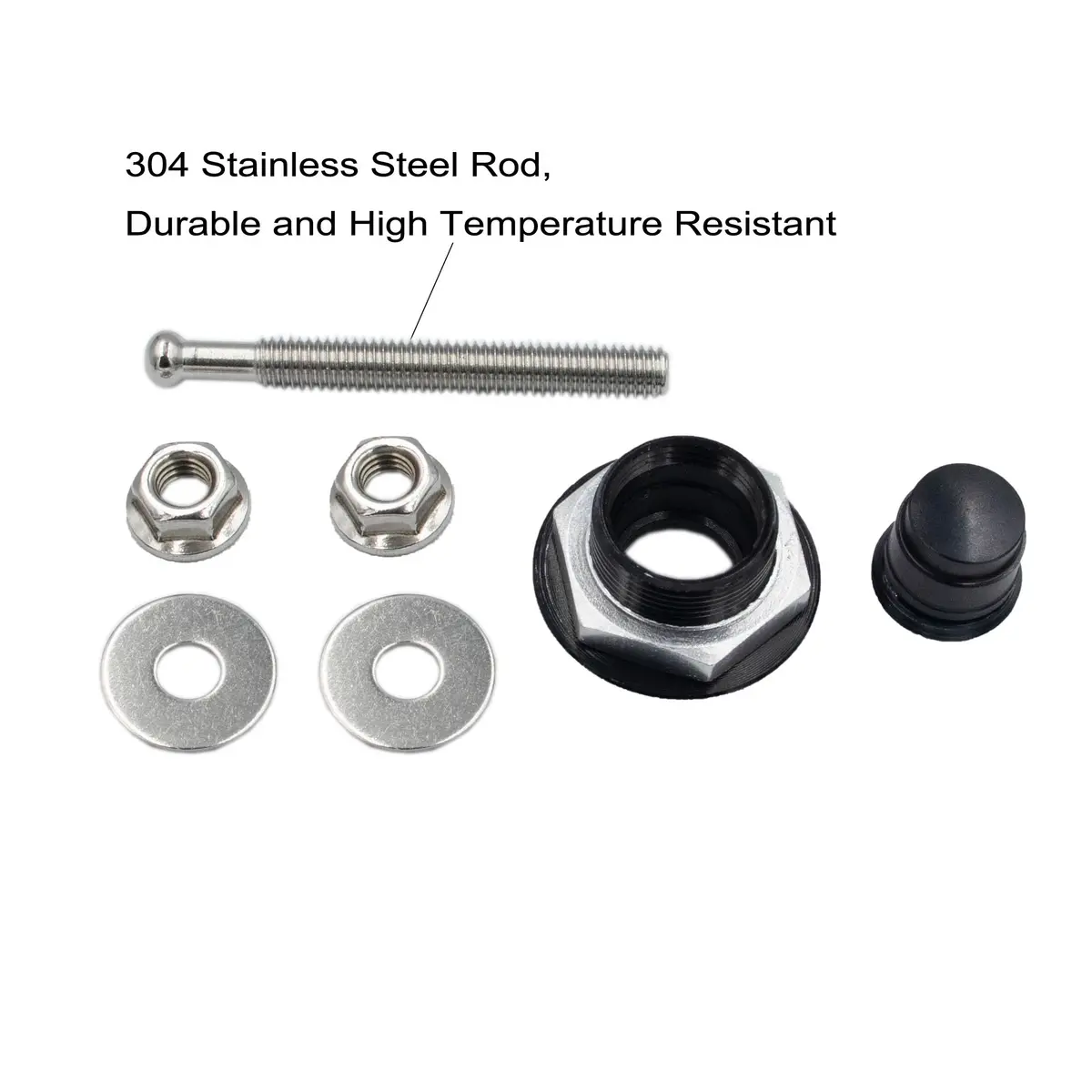 Woopeey 8 Pcs 1.25 inch (31.75mm) Black Push Button Quick Release Hood Pins | Universal Stainless Steel Rod Vehicle Hood Pins - view 2