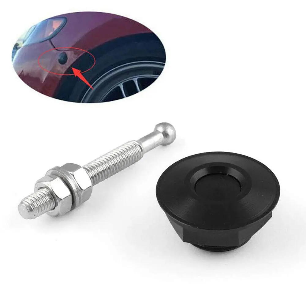Woopeey 8 Pcs 1.25 inch (31.75mm) Black Push Button Quick Release Hood Pins | Universal Stainless Steel Rod Vehicle Hood Pins - view 3