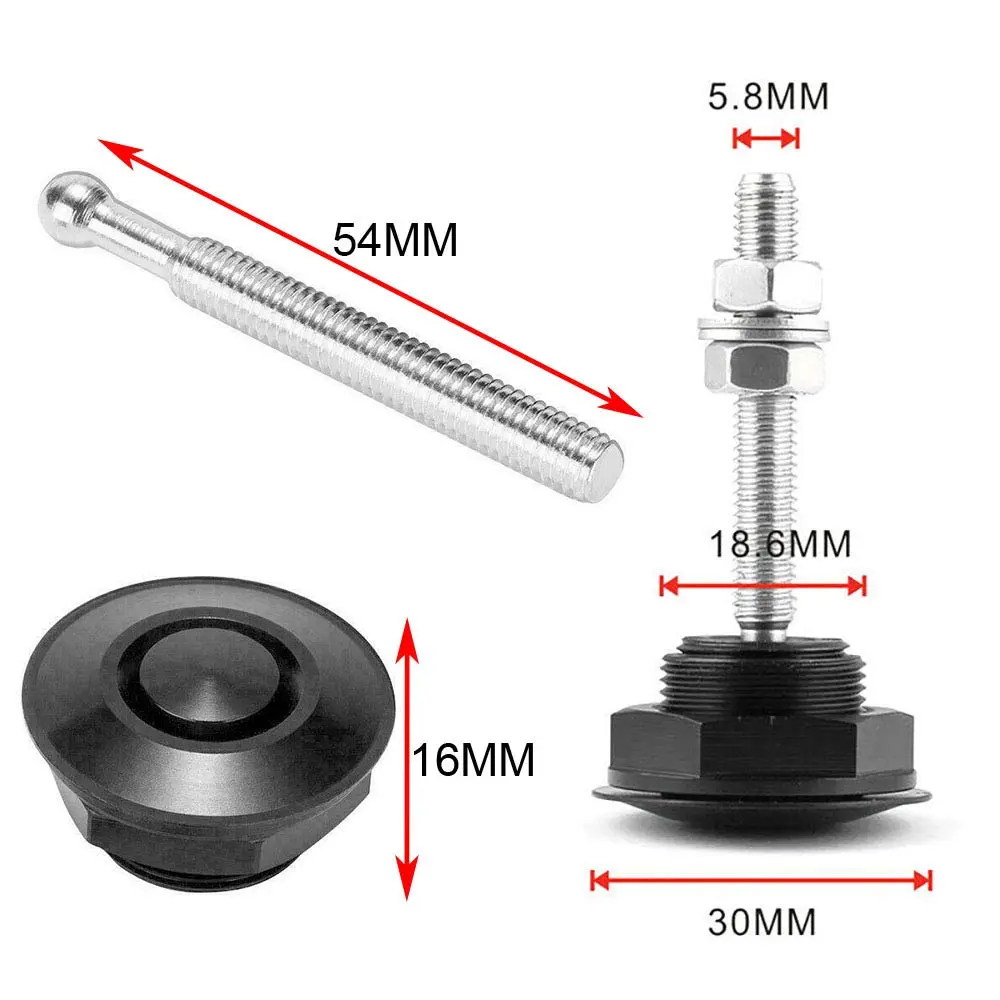Woopeey 8 Pcs 1.25 inch (31.75mm) Black Push Button Quick Release Hood Pins | Universal Stainless Steel Rod Vehicle Hood Pins - view 4