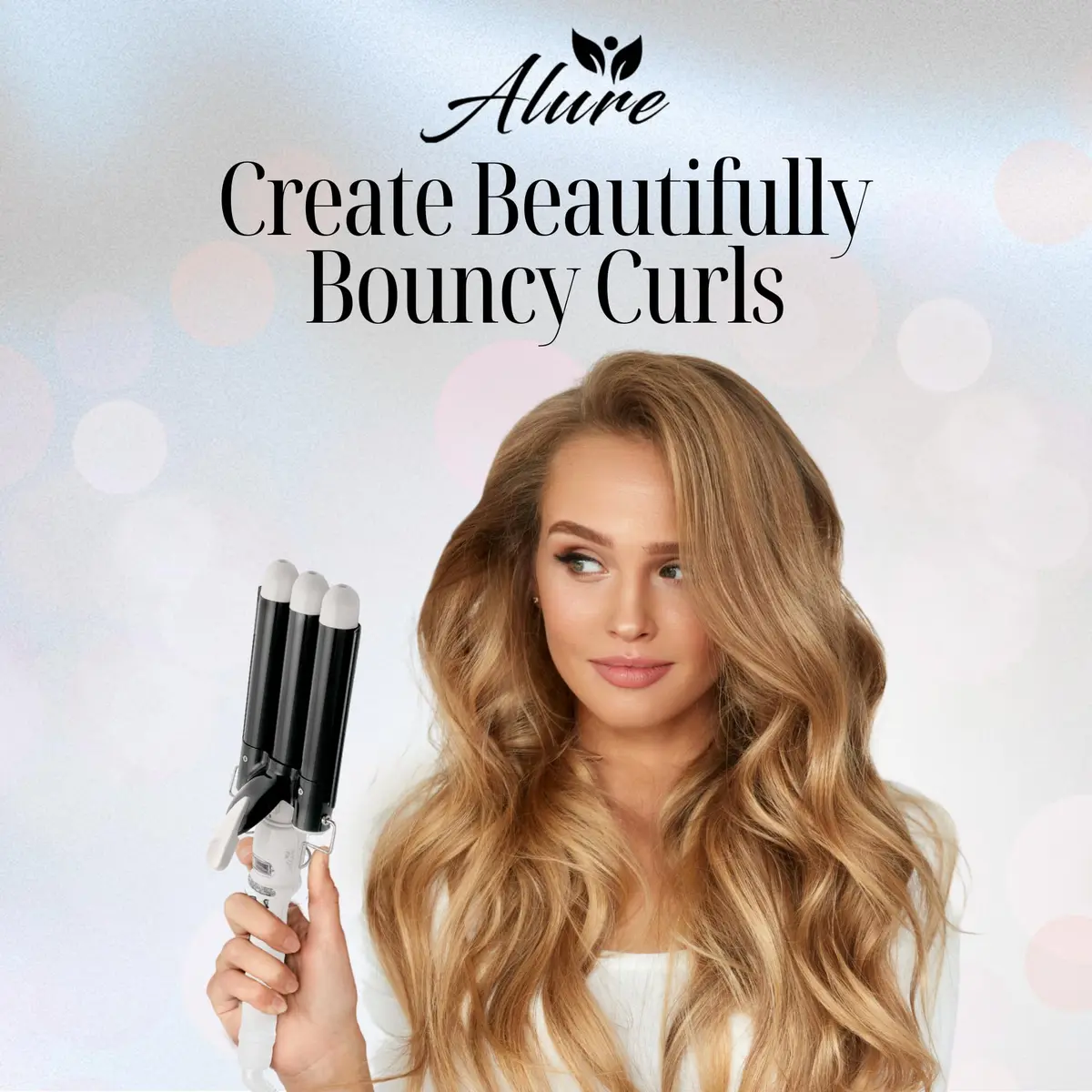 Alure Three Barrel Curling Iron Wand, 1 Inch Ceramic Tourmaline Hair Waver | Rapid Heat Up, Precise Control, Dual Voltage - view 7