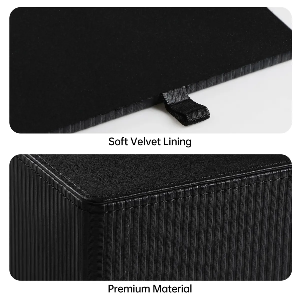 Cretkhp PU Leather Square Tissue Box Cover Cube Black | Modern Decorative Holder for Bathrooms - view 4