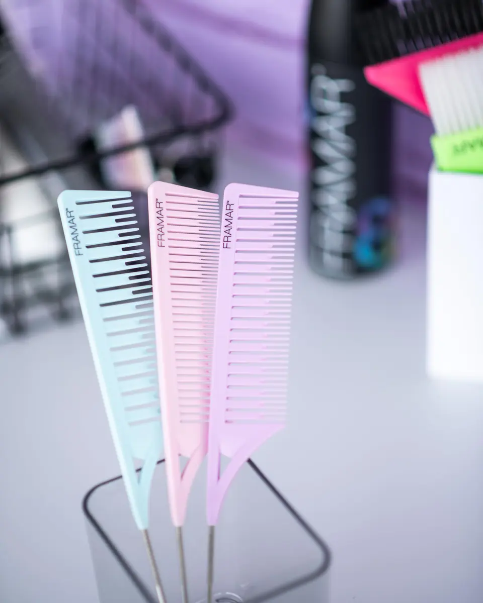 FRAMAR Dreamweaver Highlight Comb Set, Hair Dye Comb – 3 Pack Pastel | Lightweight, Static Free & Durable - view 6