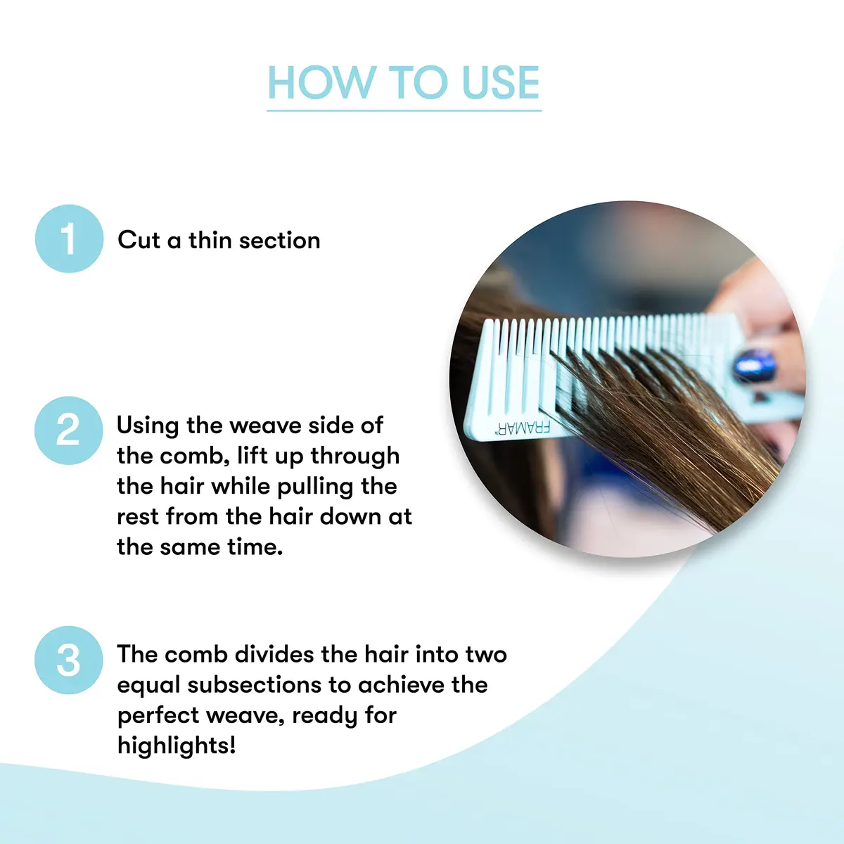 FRAMAR Dreamweaver Highlight Comb Set, Hair Dye Comb – 3 Pack Pastel | Lightweight, Static Free & Durable - view 3