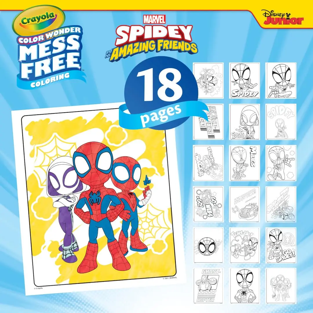 Crayola Spiderman Color Wonder Coloring Set, 23 Piece Set | Mess-Free Coloring Pages & Markers for Toddlers - view 4