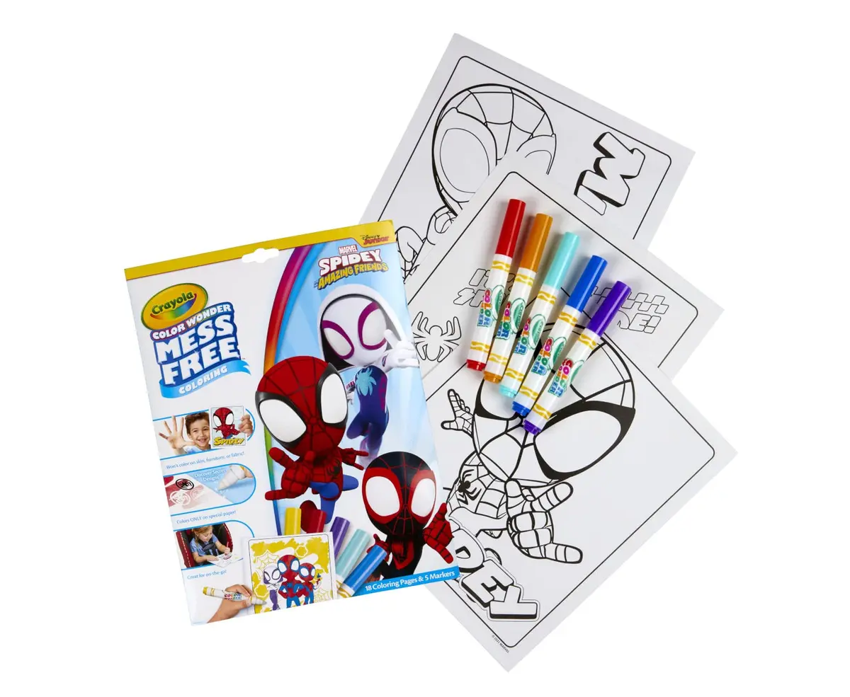 Crayola Spiderman Color Wonder Coloring Set, 23 Piece Set | Mess-Free Coloring Pages & Markers for Toddlers - view 7