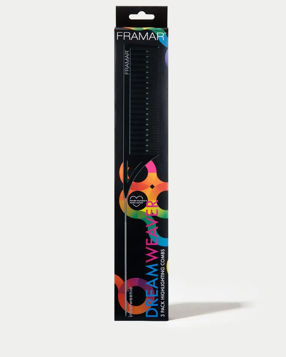 FRAMAR Dreamweaver Highlight Comb Set, Foiling Combs for Highlighting, 3 Sizes, Black | Static Free, Lightweight & Durable - view 7