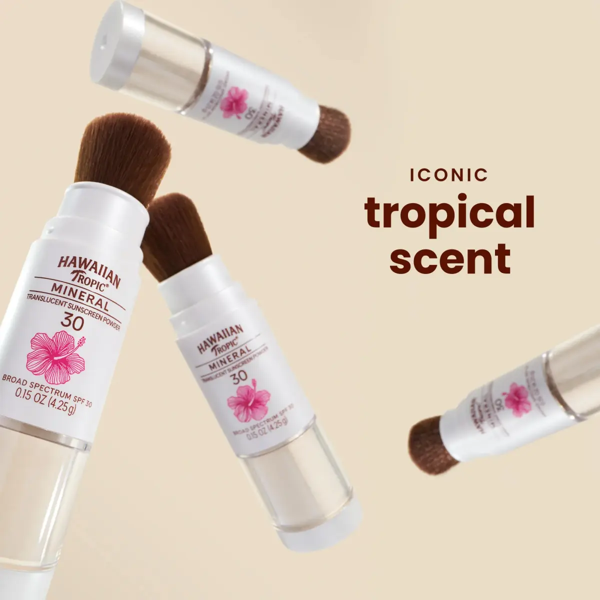 Hawaiian Tropic Mineral Powder Sunscreen Brush SPF 30, 0.15 Oz (4.4 ml) | Dermatologist Tested & Oxybenzone-Free - view 2