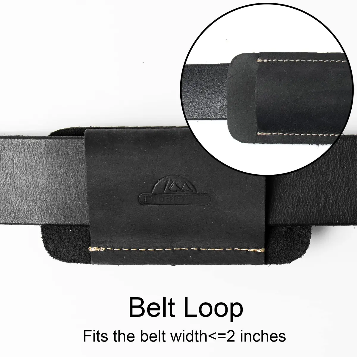 Topstache Handmade Leather Knife Sheath for Belt, Horizontal Carry EDC Pocket Organizer for Men, Size S, Black | Fits 2" Belts - view 5