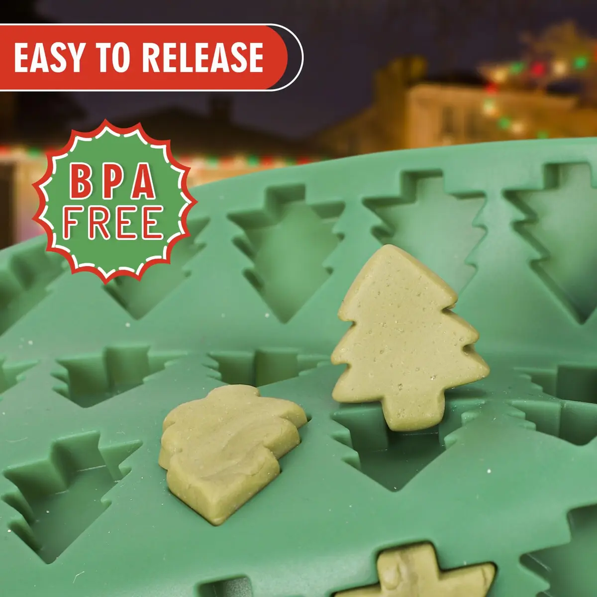 AnyDesign Christmas Silicone Molds 2Pcs | Xmas Tree & Gingerbread Candy & Cake Decor - view 4