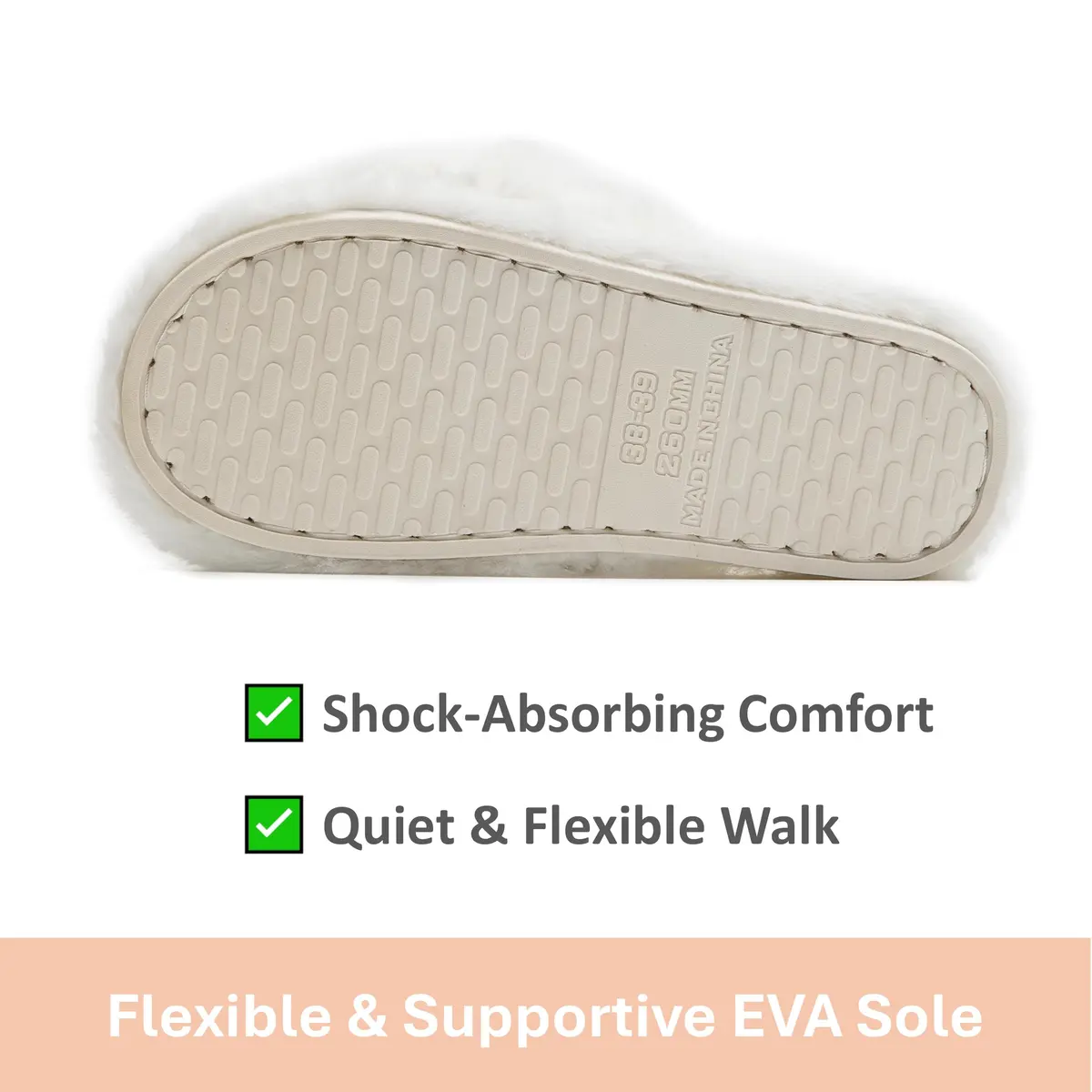 Crazy Lady Fuzzy Fluffy Fur Slippers Open Toe Memory Foam Support Indoor Outdoor White 38 | Cozy All-Season House Footwear - view 6
