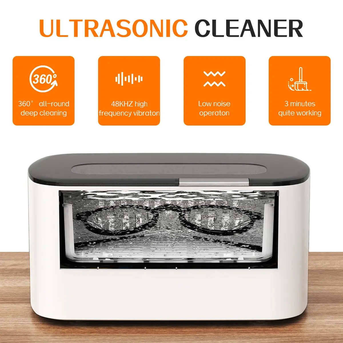 KECOOLKE Ultrasonic Jewelry Cleaning Machine 600ml (0.6 L) | 48000 Vibrations/Min for Deep Cleaning - view 4