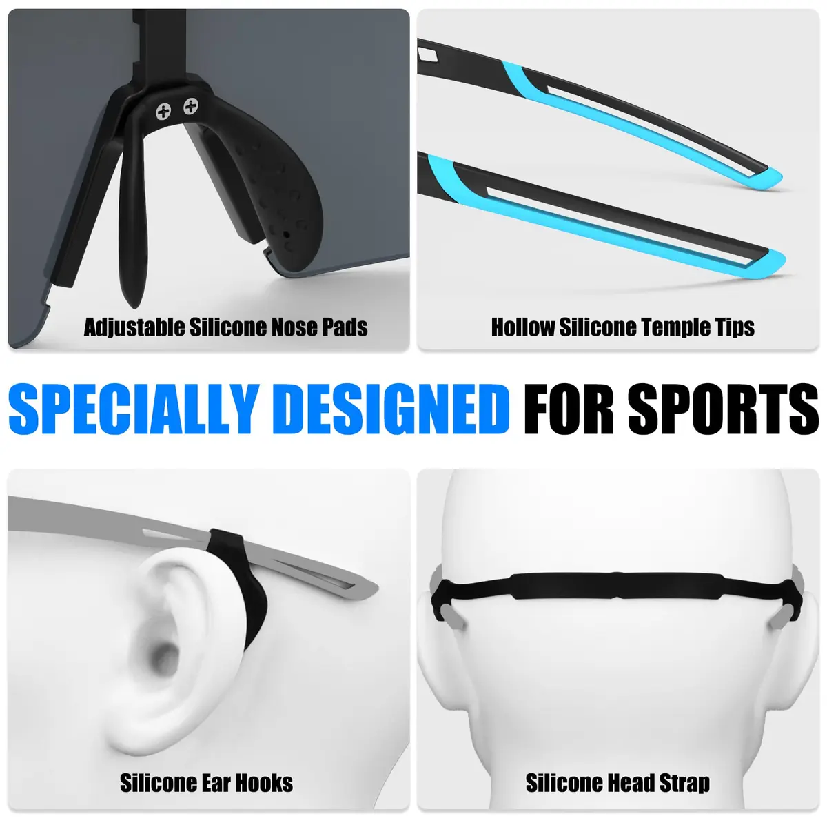 X-TIGER Polarized Cycling Glasses with 5 Interchangeable Lenses | MTB & Sports Sunglasses for Men Women - view 5