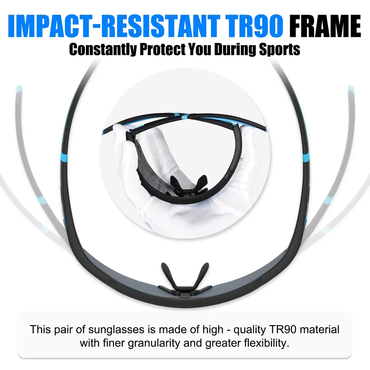 X-TIGER Polarized Cycling Glasses with 5 Interchangeable Lenses | MTB & Sports Sunglasses for Men Women - view 6